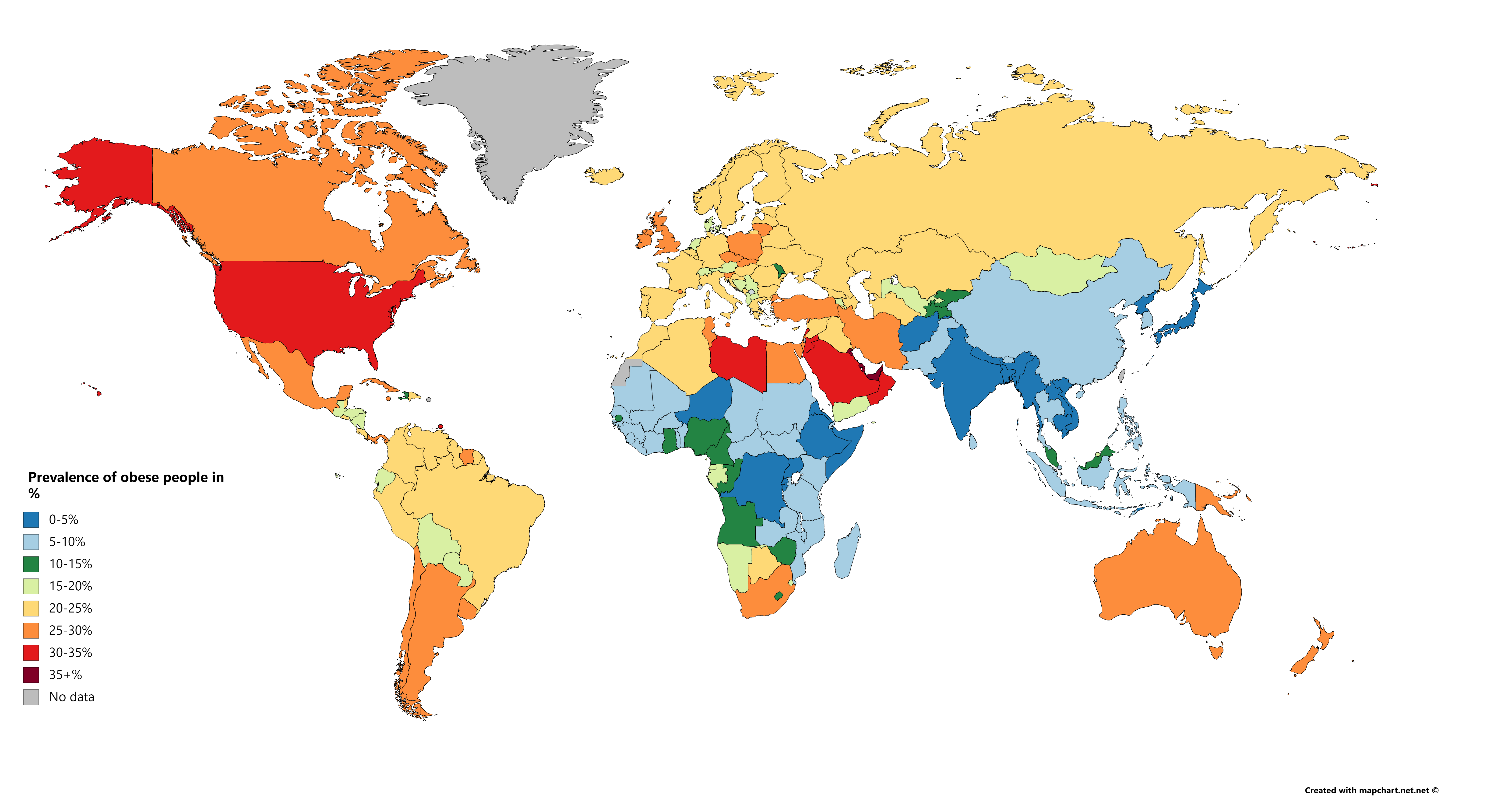 map of obesity worldwide